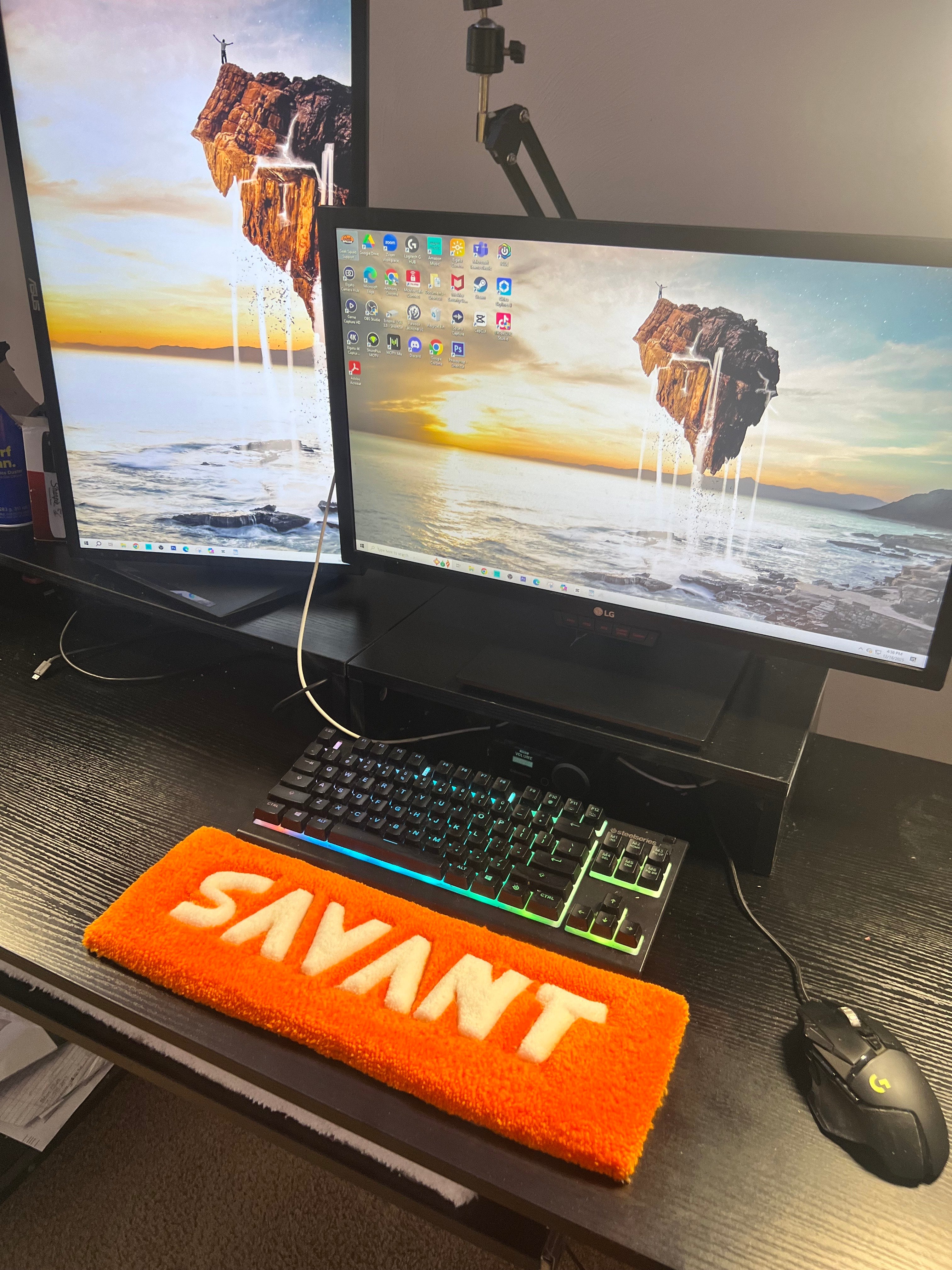 Sunset Noir | The Bold Orange & White Signature Keyboard Rug