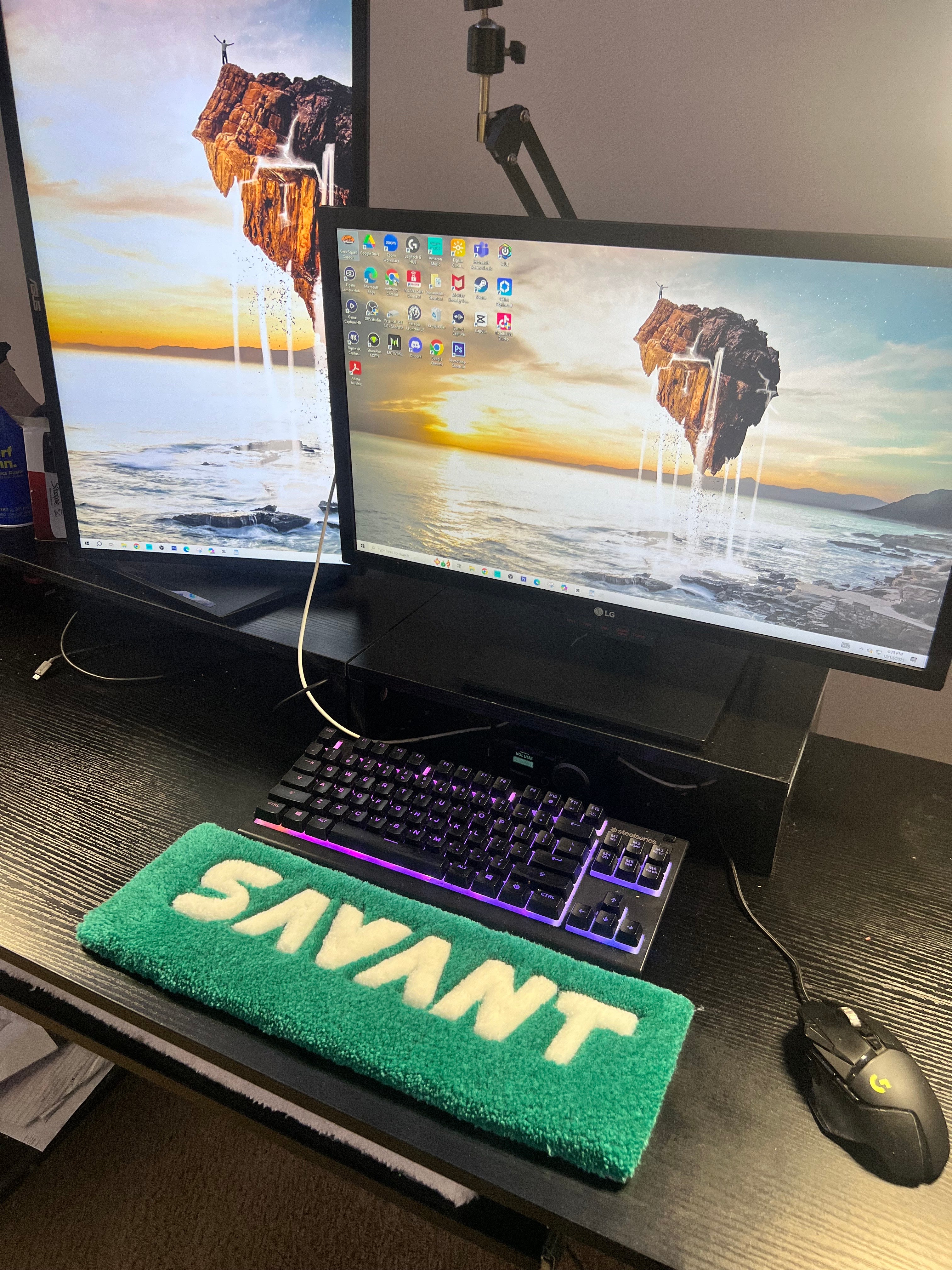 Jade | The Serene Green & White Signature Keyboard Rug